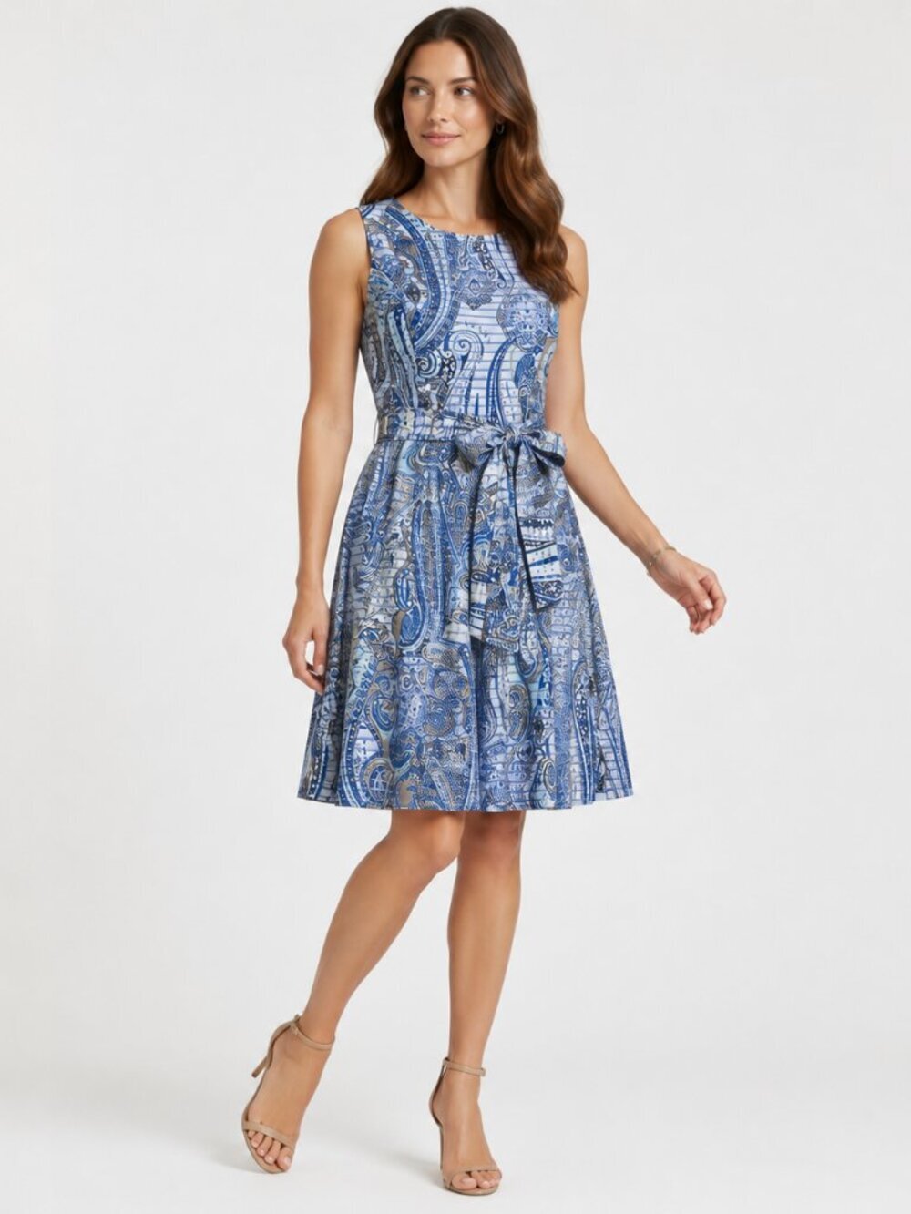 Tommy Hilfiger Blue Mini Dress Paisley Spring Summer Size 14